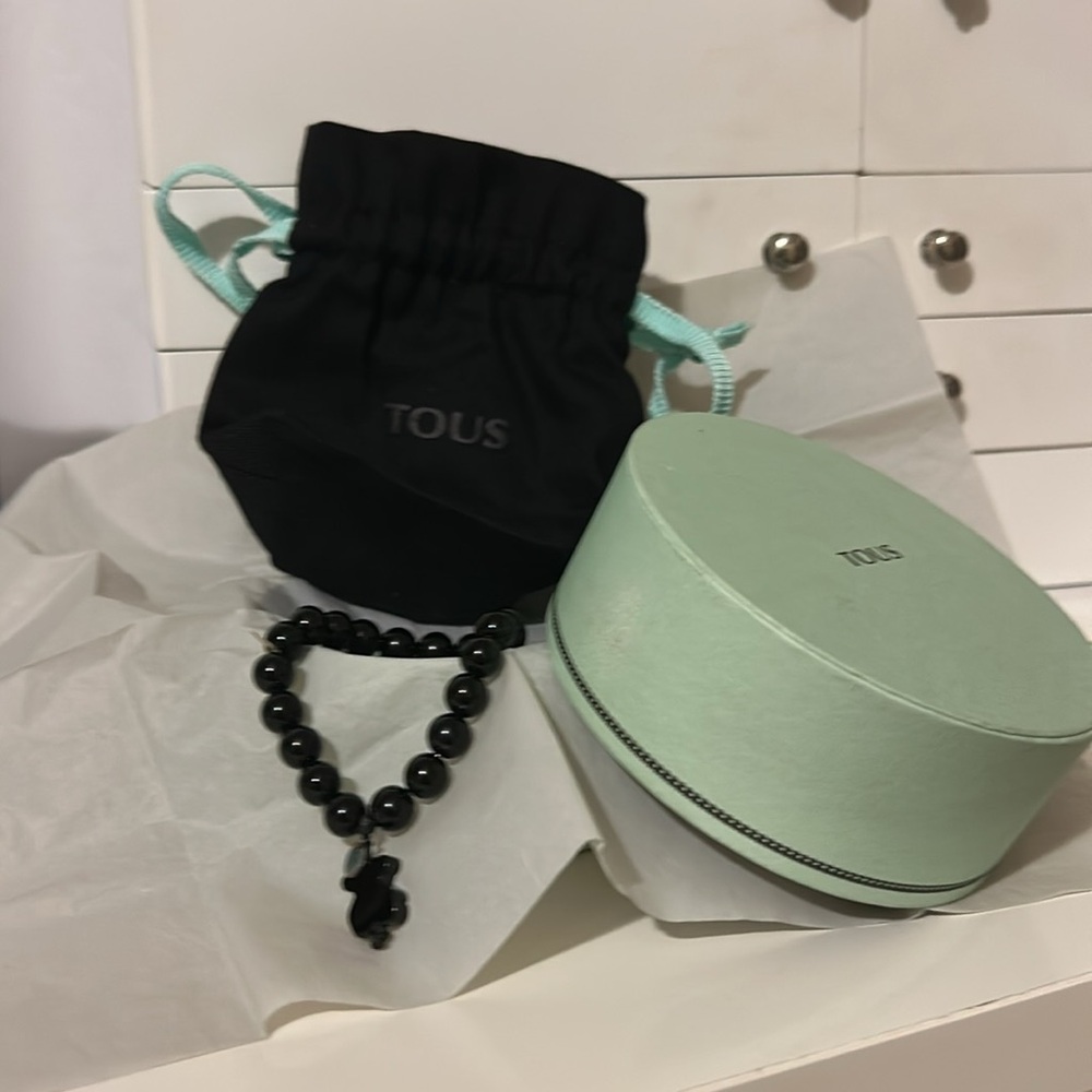 Tous Black Beaded Bracelet